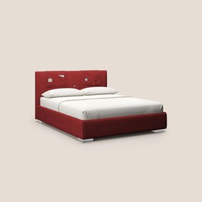 Horus letto imbottito contenitore e presa USB sulla testata in tessuto impermeabile T02 rosso