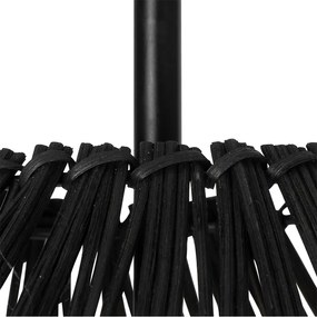 Lampada da terra rustica nera con rattan - Sam