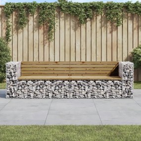 Panca da Giardino Design Gabbione 244x71x65,5cm Pino Impregnato