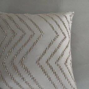Set lenzuola letto una piazza e mezza in microfibra grigio-marrone 140x220 cm Pure Zigzag - Good Morning