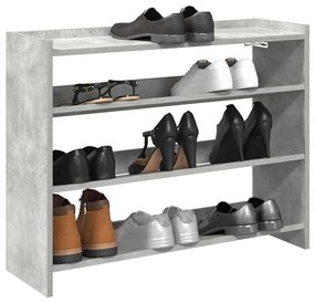 Scarpiera Grigio Cemento 80x25x62 Cm İn Legno Multistrato /