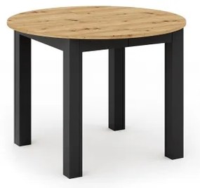 Tavolo da pranzo allungabile WILY rovere artisan/nero