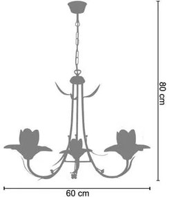 Tosel  Lampadari, sospensioni e plafoniere Lampada da Soffitto rettangolare metallo marrone dorato e verde  Tosel