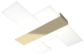 Plafoniera Moderna Flight Metallo Oro Diffusore Acrilcico Sat. Bianco Led 40W