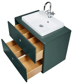 Mobile sospeso verde scuro con lavabo senza miscelatore 80x62 cm Color Bath - Tom Tailor