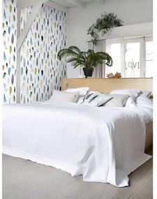 Fotomurale ESTA Piume, Blu verde e beige 138X279 cm