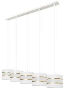 Lampadario a sospensione con filo HELEN 5xE27/15W/230V bianco/oro
