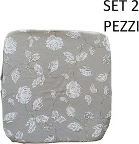 Cuscino Coprisedia Mollettone imbottito con fascia elastico GRIGIO FANTASIA 2 PEZZI