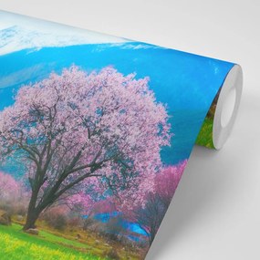 Carta da parati – Albero magico tra le montagne