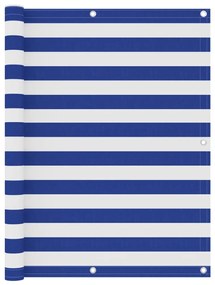 Paravento Balcone Bianco E Blu 120x300 Cm Tessuto Oxford /