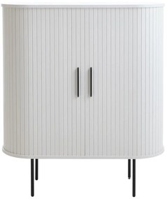 Armadietto bianco con ante scorrevoli 100x118x40 cm Nola – Unique Furniture