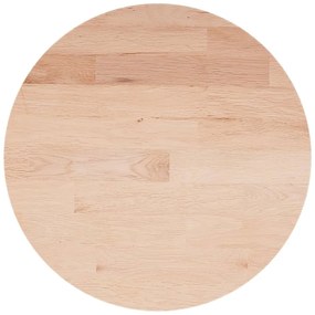 Piano tavolo rotondo Ø30x1,5 cm massello di rovere non trattato