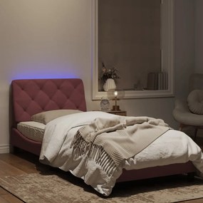 Giroletto con luci led rosa 90x200 cm in velluto