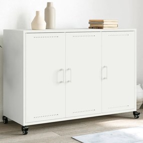 Credenza bianca 100,5x39x72 cm in acciaio laminato a freddo