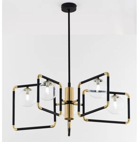 Jupiter 1985 - Lampadario a sospensione con supporto rigido IBRA 5xG9/10W/230V nero/oro