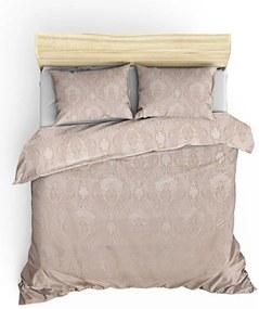 Set con copriletto e federa beige in tessuto damascato 240x260 cm Beste – Mijolnir