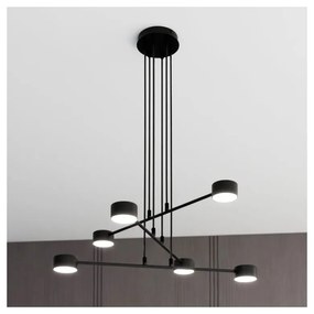 Lampadario a Sospensione in Acciaio GX53 MODUS 6 Nero 6xGX53 Colore del corpo Nero
