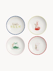 Set di 4 piatti da dessert dipinti a mano con design natalizio Bliss