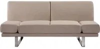 Divano Letto Rivestimento Tessuto Beige 4 Posti Meccanismo Click Clack Braccioli Regolabili