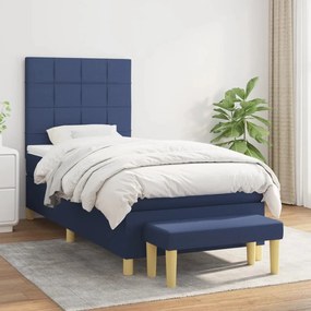 Giroletto A Molle Con Materasso Blu 90x190 Cm İn Tessuto /