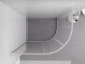 Mexen Exo-S Duo cabina doccia semicircolare asimmetrica scorrevole 100 x 80 cm, trasparente, cromo - 8132-100-080-01-00
