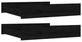 Cassetti per Letto 2 pz in Legno Massello di Pino Nero