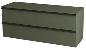 Mobile da bagno sospeso sotto lavabo Rodi L 140 x H 57 x P 46 cm verde laccato opaco, 4 cassetti BADEN HAUS