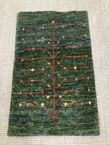Gabbeh Tappeto 40 x 60 Verde (Iran) Annodato A Mano