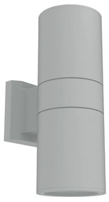 Applique Cilindrica Bidirezionale XL IP54 Con 2 basi E27 - Grigia