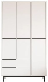 Armadio Guardaroba Con Barra Appendiabiti 3 Ante 2 Cassetti Bianco Ocean