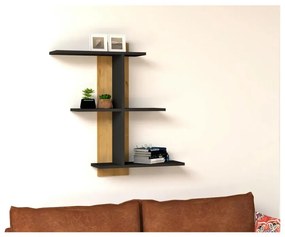 Mensola da parete BAHRO 90x111 cm antracite/marrone