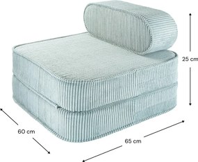 Poltrona per bambini color menta con rivestimento in velluto a coste Flip – Wigiwama