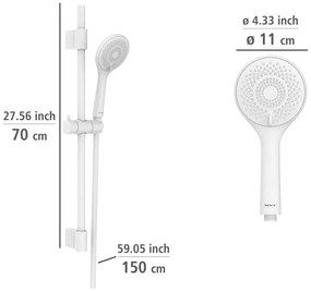 Set doccia bianco in acciaio inox 70 cm Watersaving - Wenko