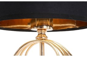 Lampada da tavolo con paralume in tessuto nero e oro (altezza 58,5 cm) Circly - Mauro Ferretti