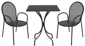 ROMANUS - set tavolo in metallo cm 60 x 60 x 72 h con 2 poltrone Maris