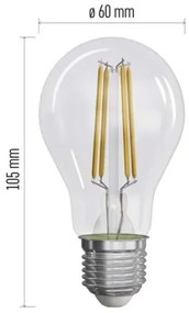 SET 3x Lampadina LED FILAMENT A60 E27/5W/230V 2700K Classe energetica A