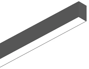 Sistema Lineare Biemissione Fluo Alluminio Nero 2 Luci Led 36+18W 4000K