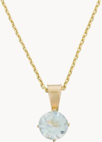 Collana placcata in oro con ciondolo in oro giallo e gemme Puce