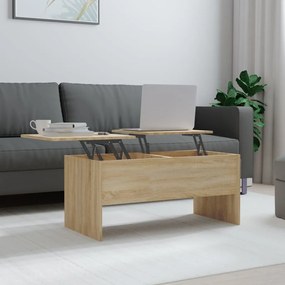 Tavolino Rovere Sonoma 102x50,5x46,5 Cm İn Legno Multistrato /