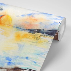 Carta da parati – Tramonto brillante sul mare