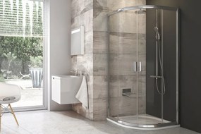 Ravak Blix box doccia 80x80 cm semicircolare bianco lucida/vetro trasparente 3B240100Z1