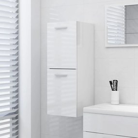 Mobile Da Bagno Bianco Lucido 30x30x80 Cm İn Legno Multistrato /