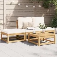 Set Salotto da Giardino 4pz con Cuscini Legno Massello Acacia 3214303