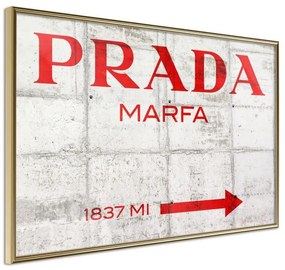 Poster  Prada (Red)  Cornice Quadri Cornice d'oro, Larghezza x Altezza Home decor 30x20