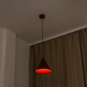 Lampada a sospensione con cavo ETNA II 1xE27/15W/230V diam. 25 cm rossa