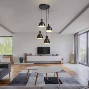 Rabalux 5604 - Lampadario a filo MACKENZIE 4xE27/60W/230V nero/oro