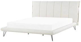 Letto a doghe in similpelle bianco 180 x 200 cm BETIN Beliani