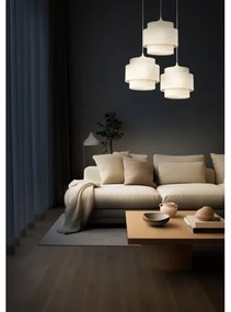 Lampadario a sospensione BOHO con cavo 3xE27/60W/230V bianco