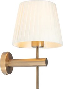 Lampada da parete smart bronzo con paralume bianco incl. WiFi A60 - Pluk