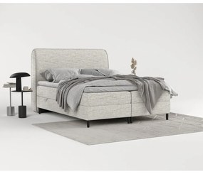 Letto boxspring grigio chiaro con contenitore 200x200 cm Melba - Maison de Rêve